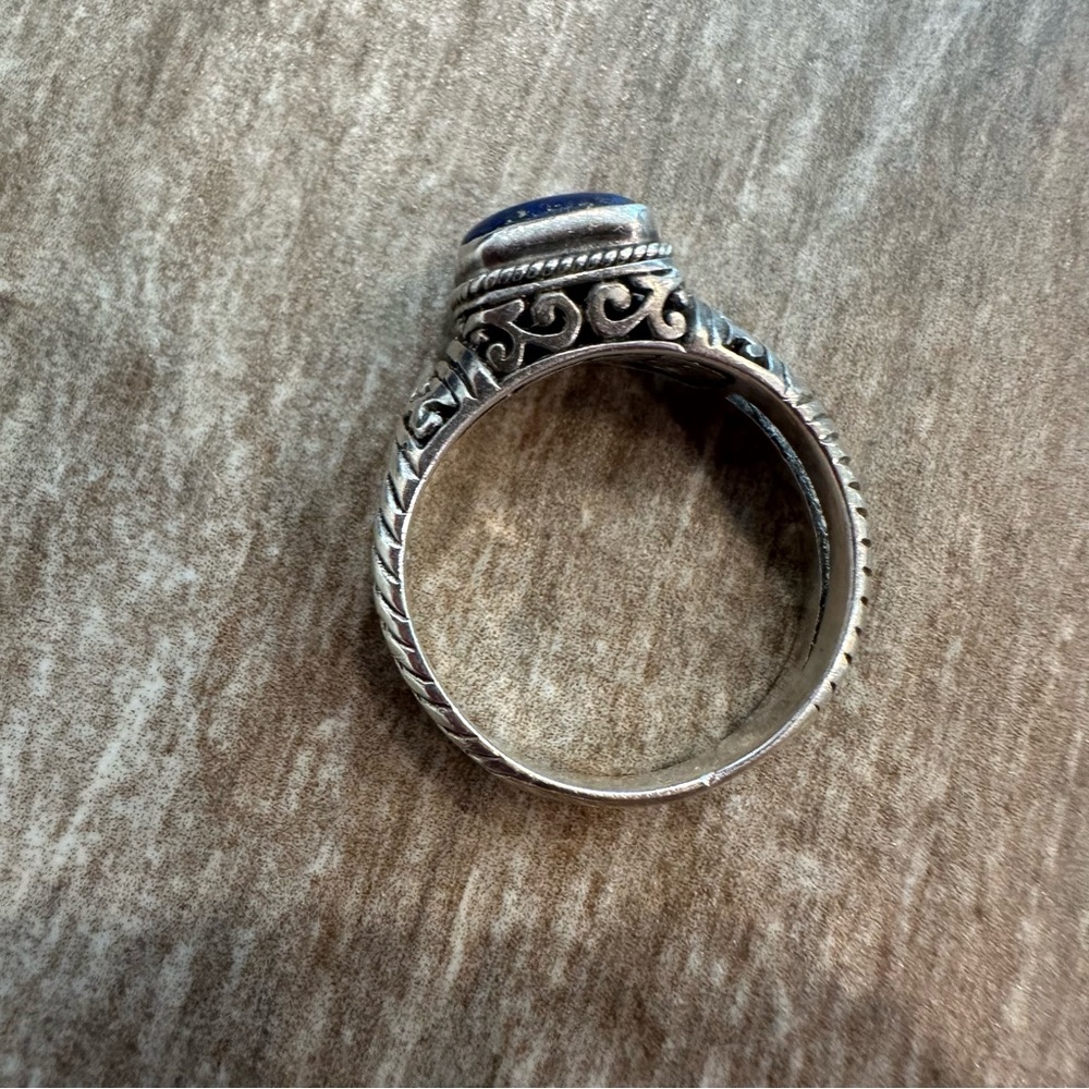Blue Lapis Sterling Silver Ring, Size 8.75 - Picture 3 of 11